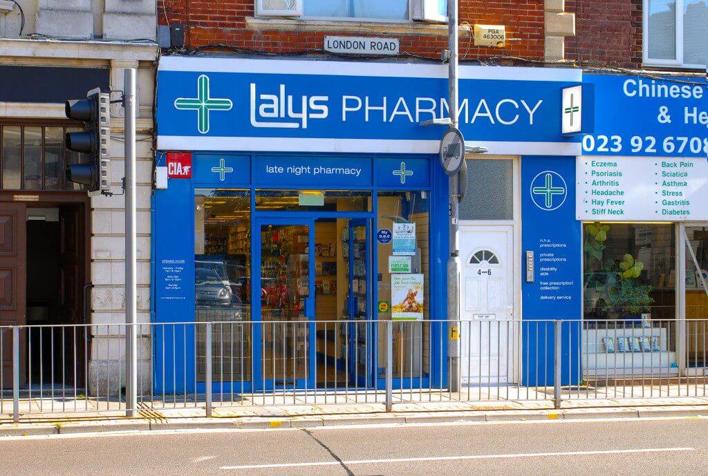 Lalys Pharmacy London Road Exterior